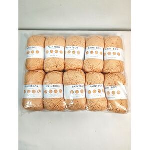Paintbox Yarns Cotton DK Peach Orange 455 Lot 10 Skeins 100% Cotton Yarn